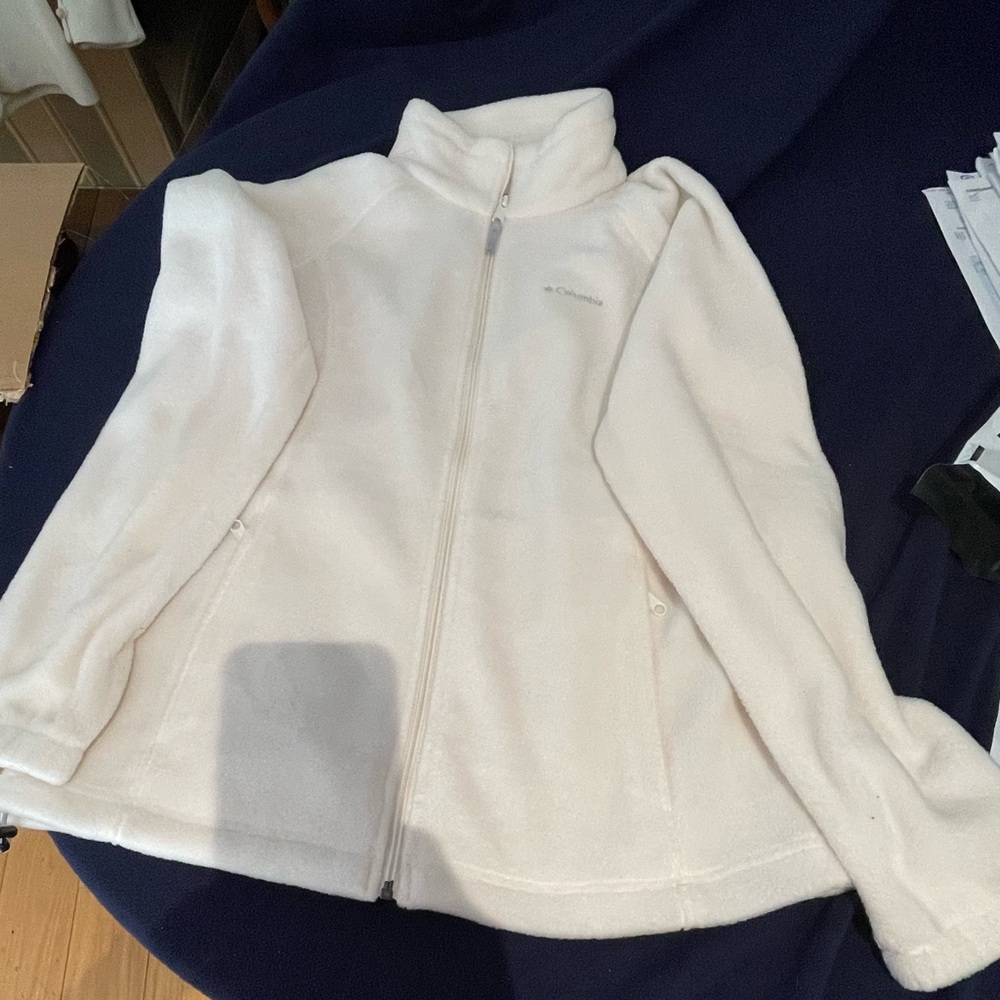 Columbia Women's Cream Full-Zip Teddy Fleece Jacket